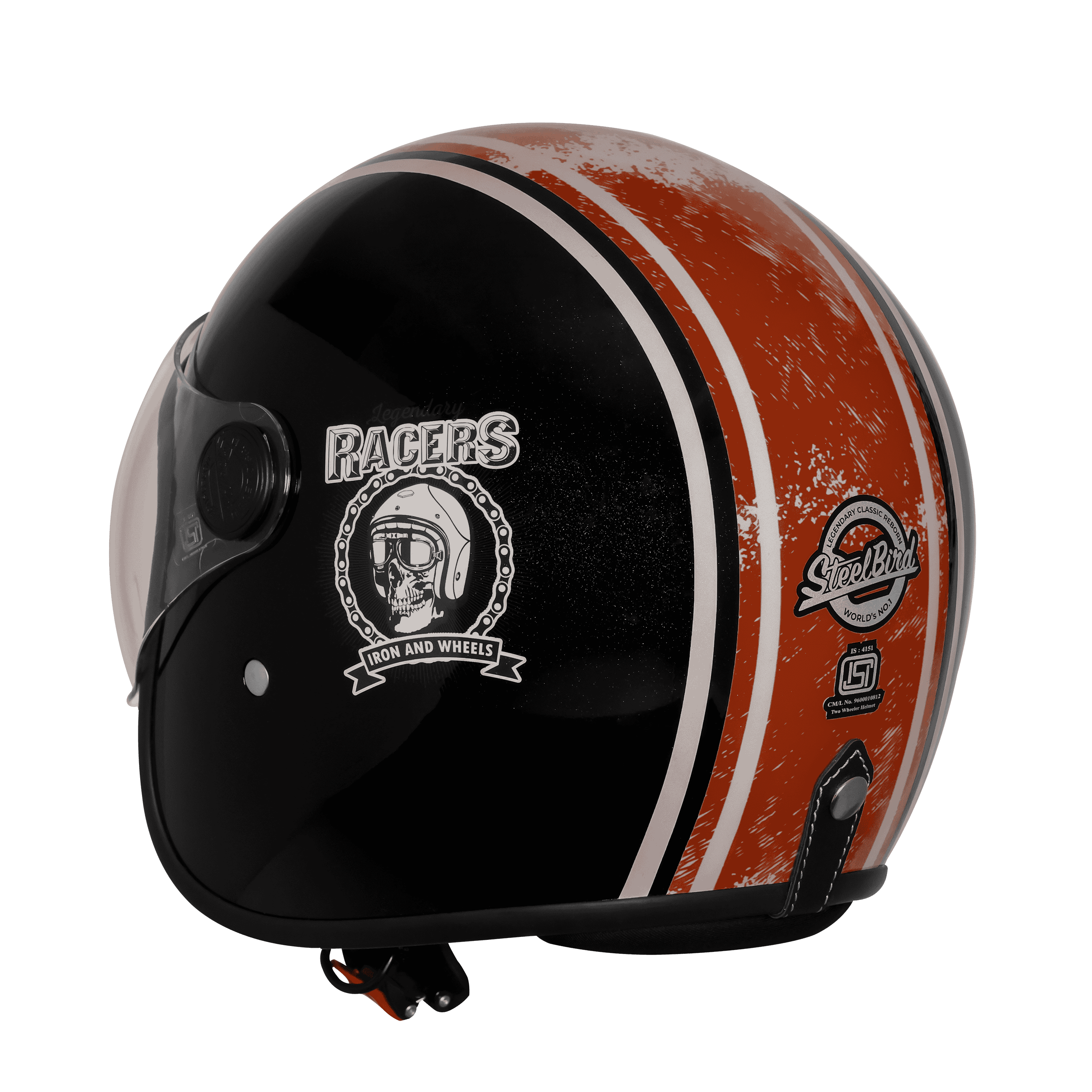 SBH-54 VINTAGE RACERS GLOSSY BLACK WITH DARK RED